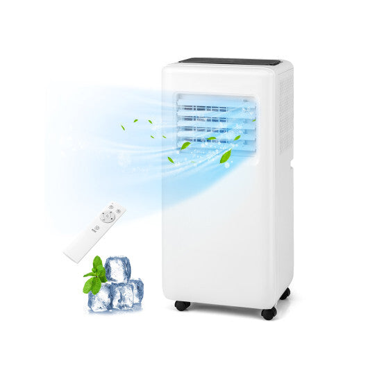 3-in-1 8000 BTU Portable Air Conditioner with Remote Control-White - Color: White