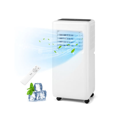 3-in-1 8000 BTU Portable Air Conditioner with Remote Control-White - Color: White