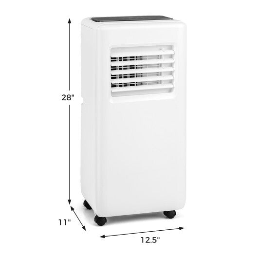 3-in-1 8000 BTU Portable Air Conditioner with Remote Control-White - Color: White