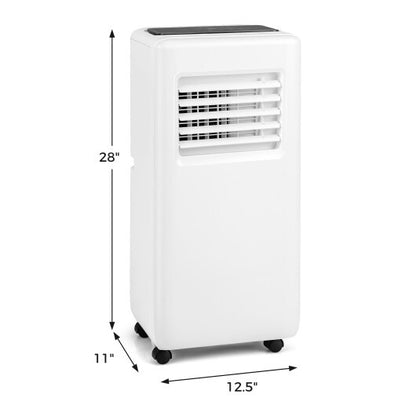 3-in-1 8000 BTU Portable Air Conditioner with Remote Control-White - Color: White