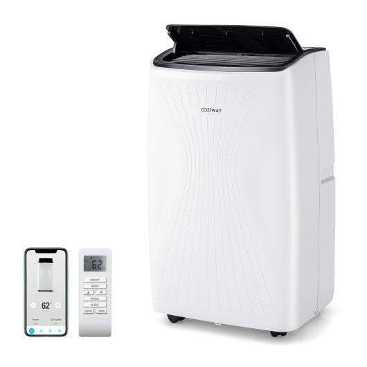 12000 BTU Portable Air Conditioner with Heat and Smart WiFi - Color: White - Size: 12000 BTU