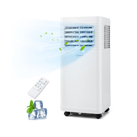 8000 BTU Portable Air Conditioner 3 in 1 AC Unit with Fan and Dehumidifier - Color: White - Size: 8000 BTU