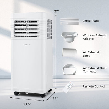 8000 BTU Portable Air Conditioner 3 in 1 AC Unit with Fan and Dehumidifier - Color: White - Size: 8000 BTU