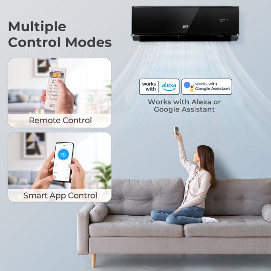 Energy Star Certified 18000 BTU 21 SEER2 208-230V Mini Split Air Conditioner and Heater Wifi Enabled White - Color: White - Size: 18000 BTU