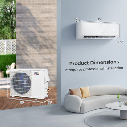 Energy Star Certified 18000 BTU 21 SEER2 208-230V Mini Split Air Conditioner and Heater Wifi Enabled White - Color: White - Size: 18000 BTU