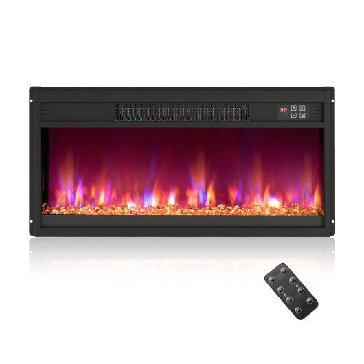 18/23/26 Inch 1500W Electric Fireplace Insert with Remote Control-26 inches - Color: Black - Size: 26 inches