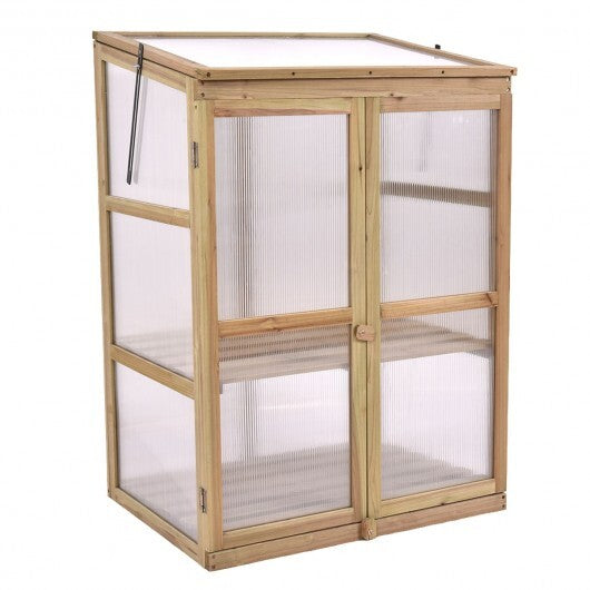 30 x 22 x 43 Inch Garden Portable Wooden Greenhouse - Color: Gray