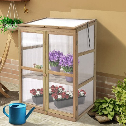 30 x 22 x 43 Inch Garden Portable Wooden Greenhouse - Color: Gray