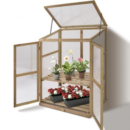 30 x 22 x 43 Inch Garden Portable Wooden Greenhouse - Color: Gray