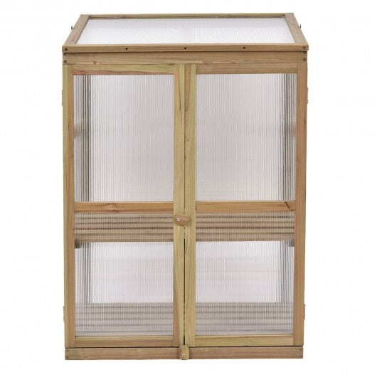 30 x 22 x 43 Inch Garden Portable Wooden Greenhouse - Color: Gray