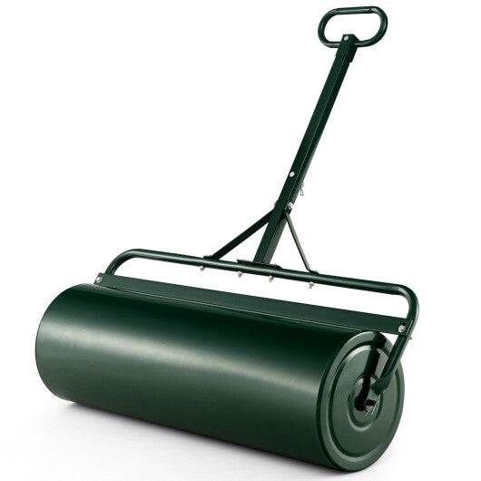 39 Inch Wide Push/Tow Lawn Roller-Green - Color: Green