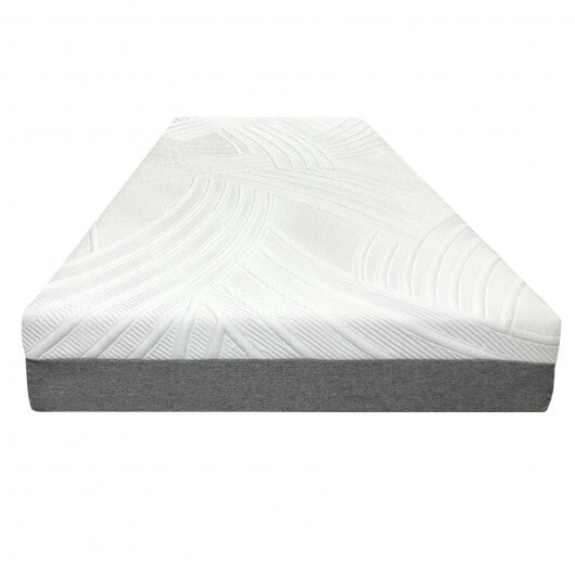 75L x 54W x 8H Memory Foam Mattress with Jacquard Fabric Cover-Queen Size - Color: White - Size: Queen Size