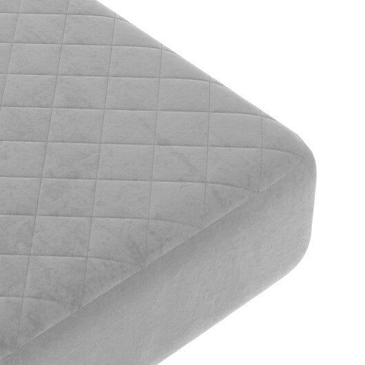 Twin/Queen/King Size Mattress Protector?Luxury Super Soft Velvet Mattress Topper-King Size - Color: Gray - Size: King Size