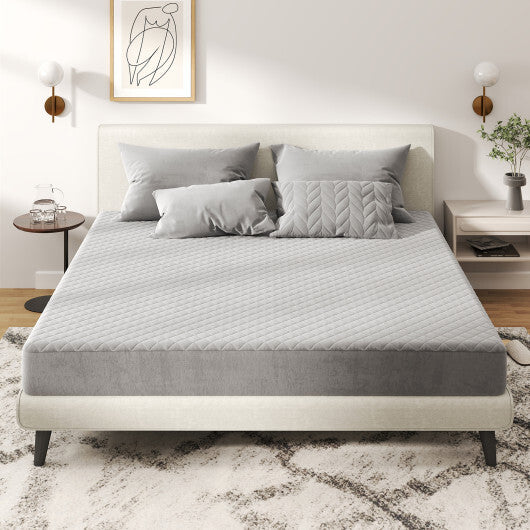 Twin/Queen/King Size Mattress Protector?Luxury Super Soft Velvet Mattress Topper-King Size - Color: Gray - Size: King Size