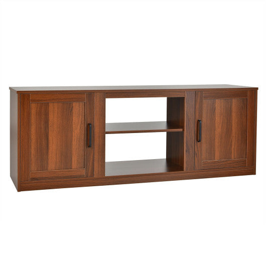 58 Inch TV Stand with 1500W Faux Fireplace for TVs up to 65 Inch-Vintage - Color: Walnut - Size: 58 inches