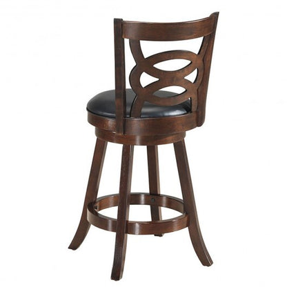 Counter Height Upholstered Espresso Swivel Dining Chair with Cushion Seat-24 Inch - Color: Brown - Size: 24 inches