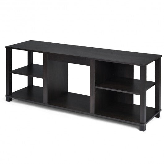 2-Tier TV Storage Cabinet Console with Adjustable Shelves - Color: Black