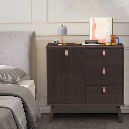 3-drawer Sideboard Storage Display Cabinet-Brown - Color: Brown