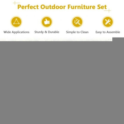 4 Pieces Patio Furniture Conversation Set with Sofa Loveseat - Color: Black