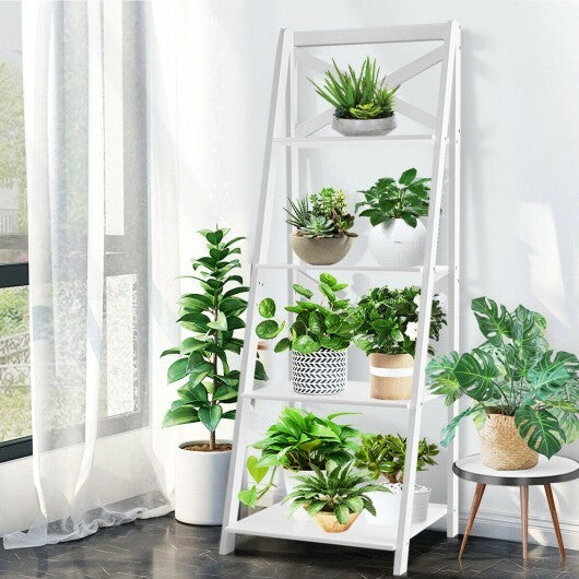 2 Pieces 4-Tier Wood Display Storage Bookshelf Set-White - Color: White