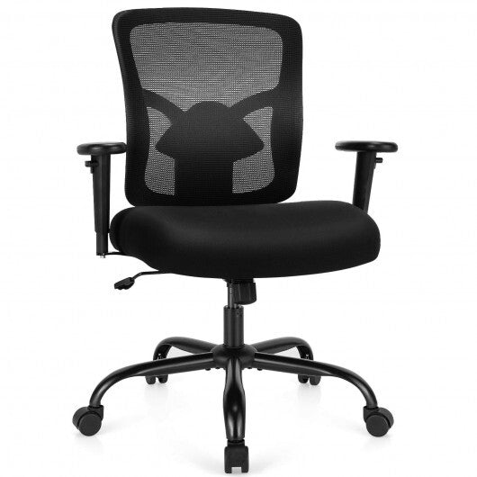 400LBS Mesh Big and Tall Office Chair Swivel Task Chair - Color: Black