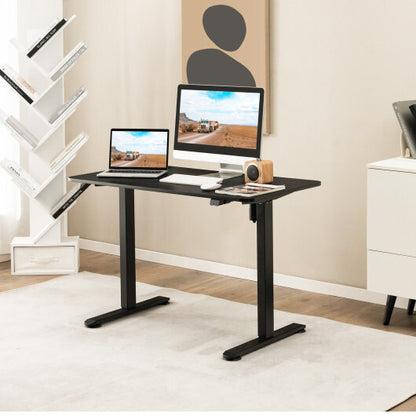 Electric Standing Desk Adjustable Stand up Computer Desk Anti-collision-Black - Color: Black