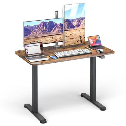 Electric Standing Desk Adjustable Stand up Computer Desk Anti-collision-Rustic Brown - Color: Rustic Brown