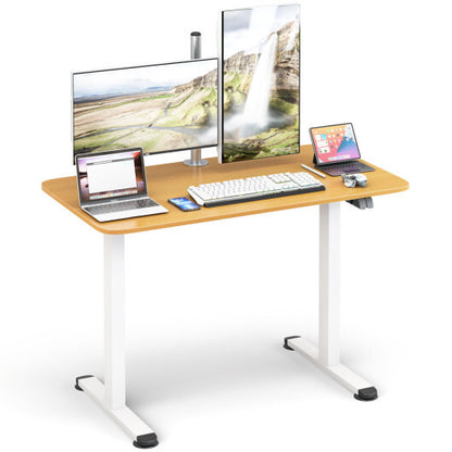 Electric Standing Desk Adjustable Stand up Computer Desk Anti-collision-Natural - Color: Natural