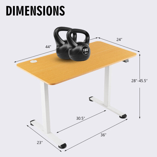 Electric Standing Desk Adjustable Stand up Computer Desk Anti-collision-Natural - Color: Natural