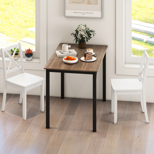 Wood Dining Chair Set of 2 with Rubber Wood Legs and Curved Backrest-White - Color: White