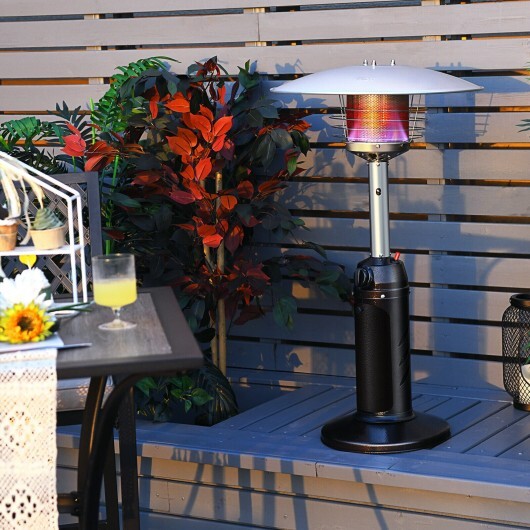 11 000 BTU Portable Tabletop Propane Patio Standing Heater-Black - Color: Black