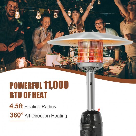 11 000 BTU Portable Tabletop Propane Patio Standing Heater-Black - Color: Black