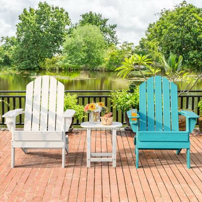 Foldable Weather Resistant Patio Chair with Built-in Cup Holder-White - Color: White