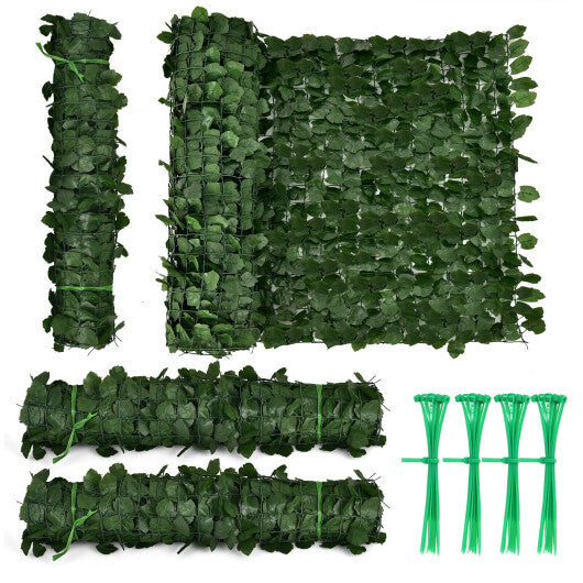 4 Pieces 118 x 39 Inch Artificial Ivy Privacy Fence Screen for Fence Decor - Color: Green