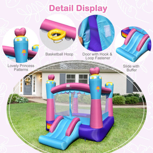 3-in-1 Princess Theme Inflatable Castle without Blower - Color: Pink & Blue