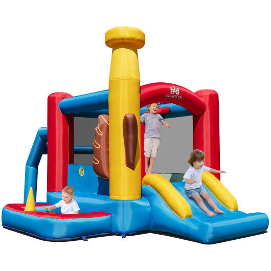 Baseball Themed Inflatable Bounce House with Ball Pit and Ocean Balls with 735W Blower - Color: Multicolor