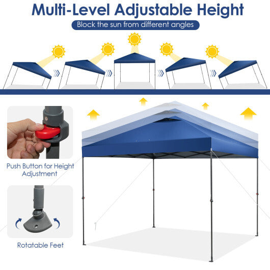 10 x 10 Feet Foldable Outdoor Instant Pop-up Canopy with Carry Bag-Blue - Color: Blue