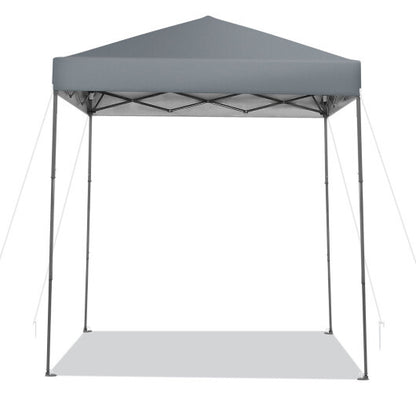 6.6 x 6.6 Feet Outdoor Pop-up Canopy Tent with UPF 50+ Sun Protection-Gray - Color: Gray