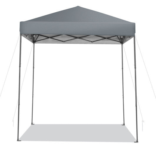 6.6 x 6.6 Feet Outdoor Pop-up Canopy Tent with UPF 50+ Sun Protection-Gray - Color: Gray