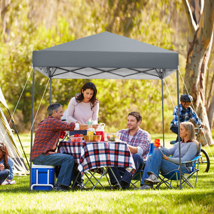 6.6 x 6.6 Feet Outdoor Pop-up Canopy Tent with UPF 50+ Sun Protection-Gray - Color: Gray