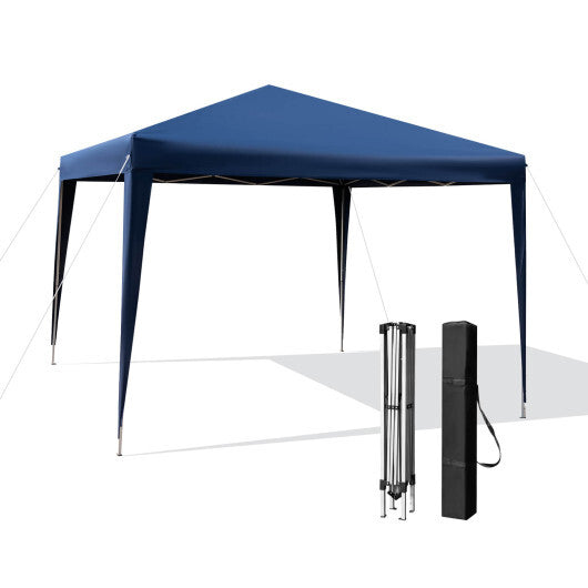 10 x 10 Feet Outdoor Pop-up Patio Canopy for  Beach and Camp-Blue - Color: Blue