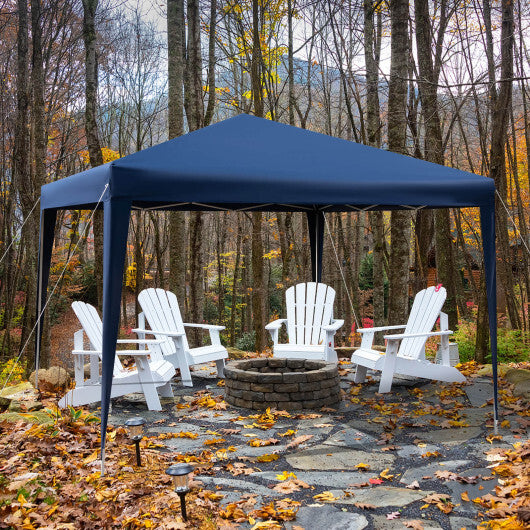 10 x 10 Feet Outdoor Pop-up Patio Canopy for  Beach and Camp-Blue - Color: Blue