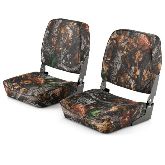 2-Piece Folding Boat Seat Set with Sponge Padding-Camouflage - Color: Camouflage