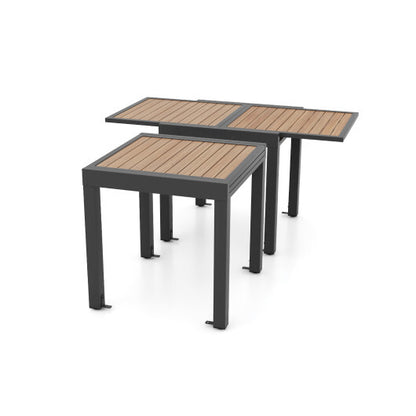 31.5-63 Inches Extendable Patio Table for 4-6 People-Natural - Color: Natural