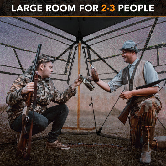 360? One Way See Through Ground Hunting Blind for Deer and Turkey Hunting - Color: Camouflage