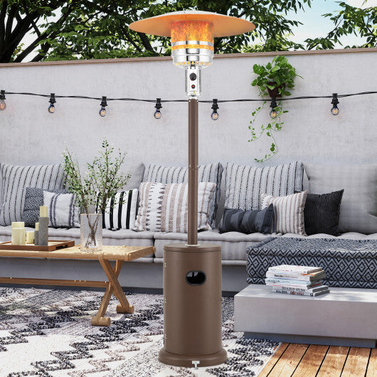 50000 BTU Propane Patio Heater with Round Table Design-Brown - Color: Brown