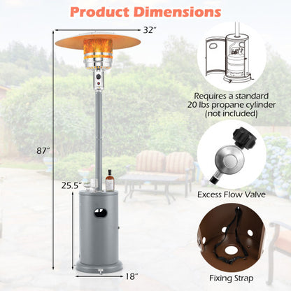 50000 BTU Propane Patio Heater with Round Table Design-Brown - Color: Brown