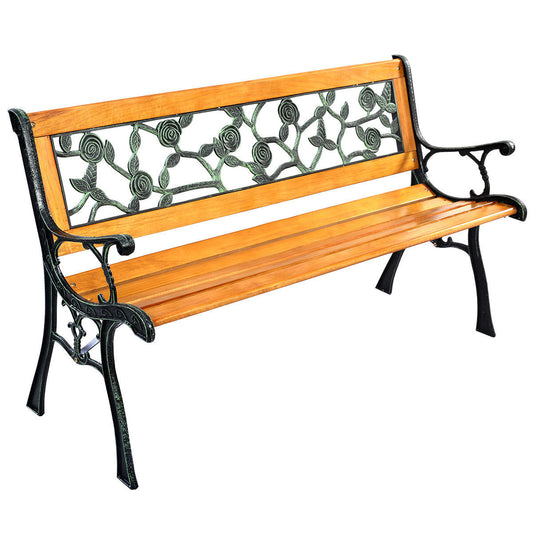 49 1/2 Inch Patio Park Garden Porch Chair Bench - Color: Brown