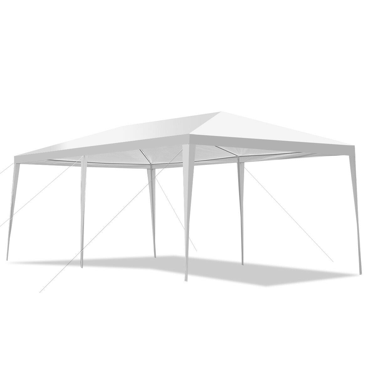 10 x 20 Feet Waterproof Canopy Tent with Tent Peg and Wind Rope - Color: White