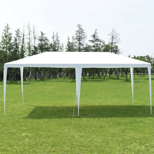 10 x 20 Feet Waterproof Canopy Tent with Tent Peg and Wind Rope - Color: White